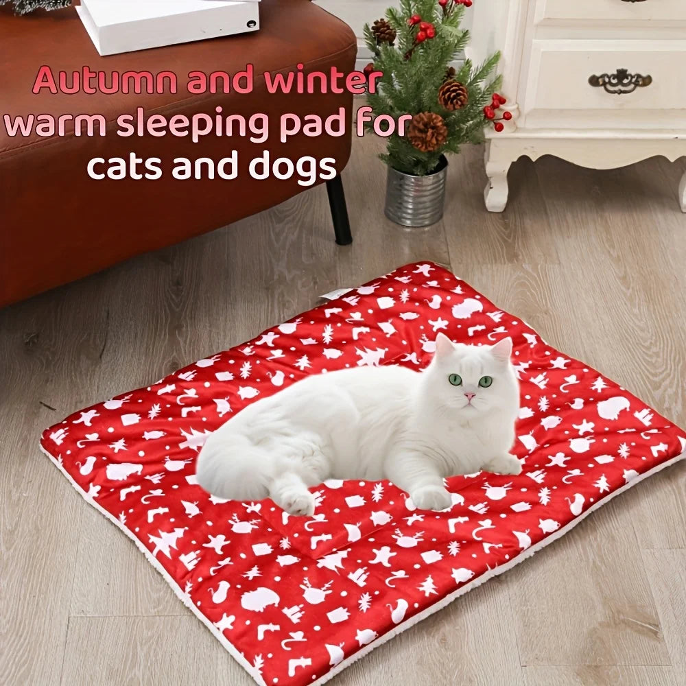 Christmas Thickened Pet Bed Mat